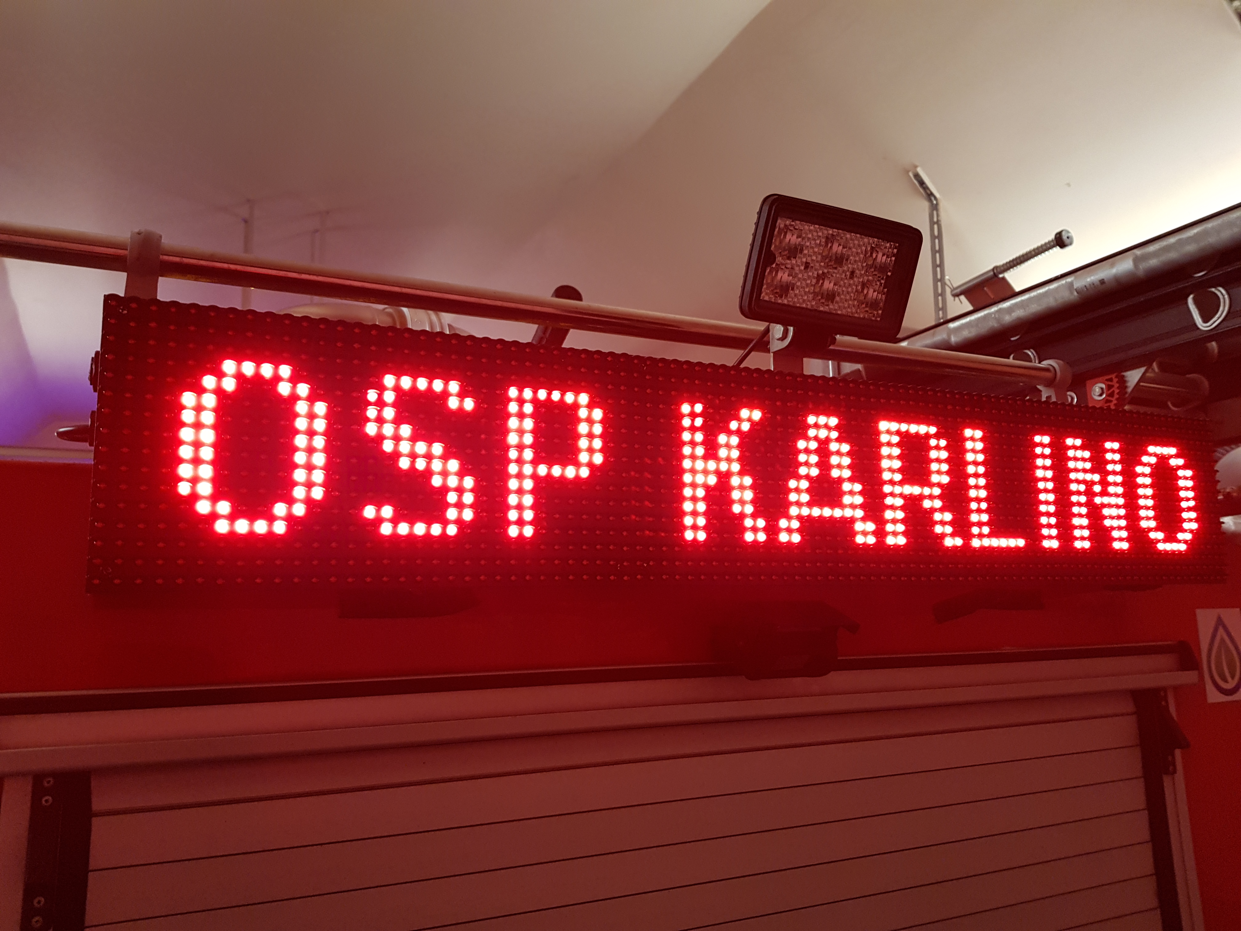 OSP Karlino testuje wyświetlacze LED Białogardzkiej firmy Ledtechnology