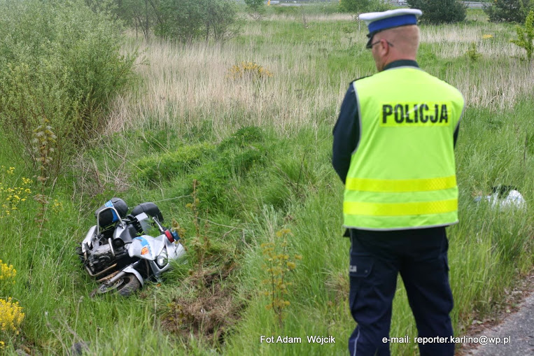 Wypadek policyjnego motocykla w Karlinie
