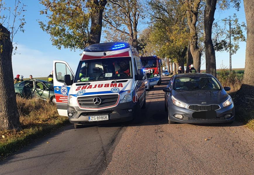 Wypadek pod Białogardem - Kierowca na podwójnym gazie