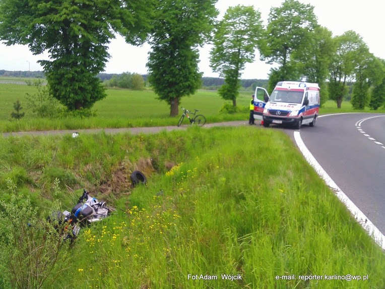 Wypadek policyjnego motocykla w Karlinie