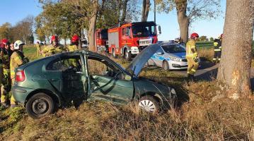 Wypadek pod Białogardem - Kierowca na podwójnym gazie