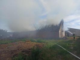 Pożar budynku gospodarczego w Lulewicach w powiedzie Białogardzkim
